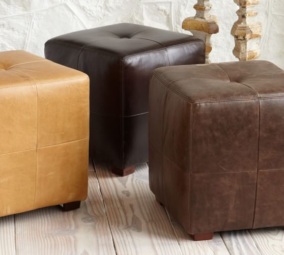 Sullivan Leather Cube Pottery Barn