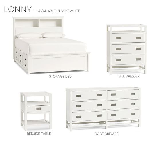 Lonny Storage Bed Headboard Wooden Beds Pottery Barn