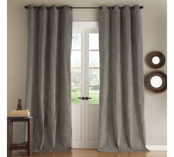 Velvet Grommet Curtain Pottery Barn