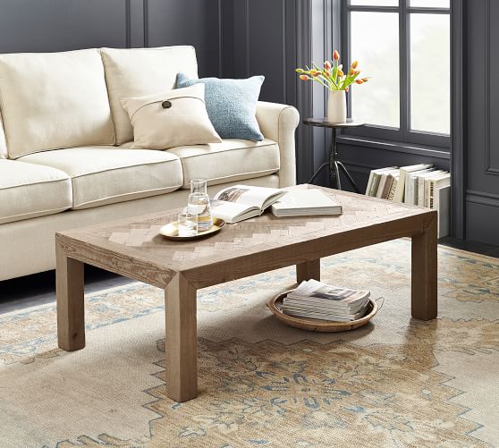 Hadley Herringbone Reclaimed Wood Coffee Table Pottery Barn