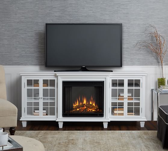 Real Flame Marlowe Electric Fireplace Media Cabinet Pottery Barn