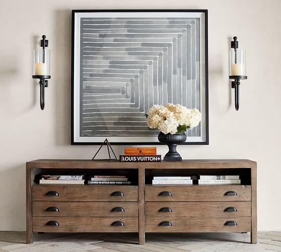 Architects Reclaimed Wood Media Console Pottery Barn