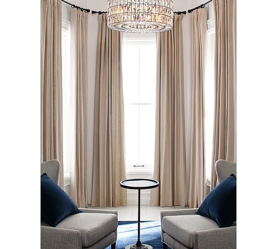 Cotton Basketweave Curtain Pottery Barn