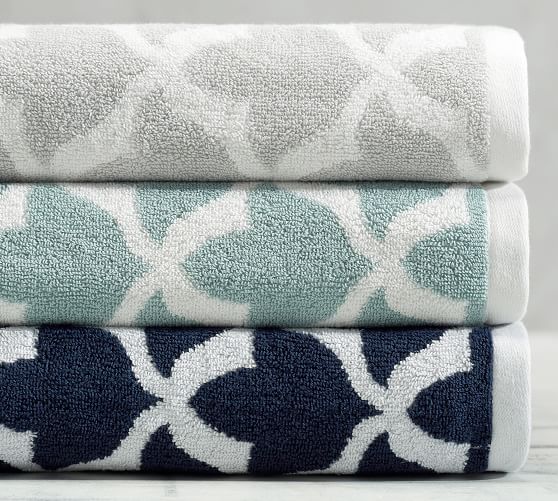 Marlo Organic Jacquard Towels Pottery Barn