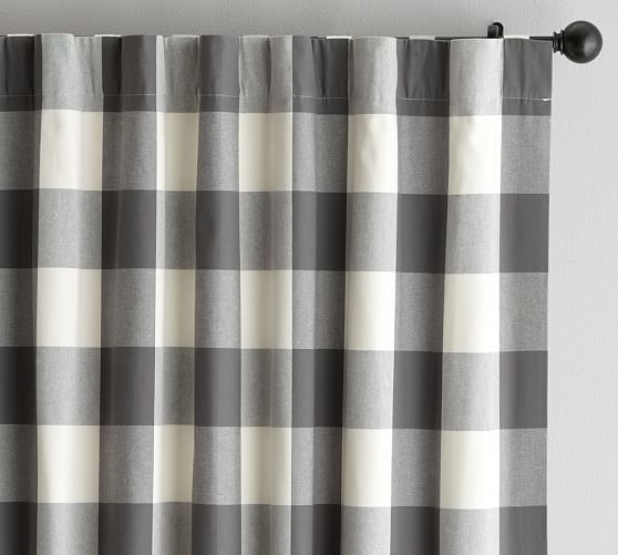 Buffalo Check Curtain Gray Pottery Barn
