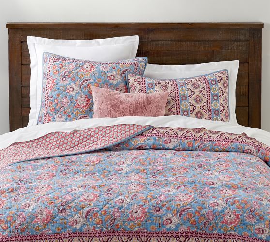 Nalini Reversible Block Print Cotton Quilt Sham Pottery Barn