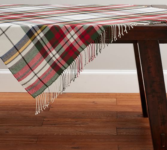 Denver Plaid Table Throw Pottery Barn
