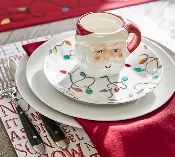 Christmas Lights Appetizer Plate Set Of 4 Pottery Barn