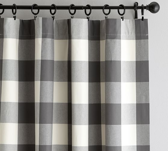 Buffalo Check Curtain Gray Pottery Barn