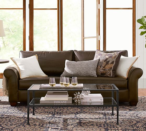 Fabric Leather Sofa Pottery Barn