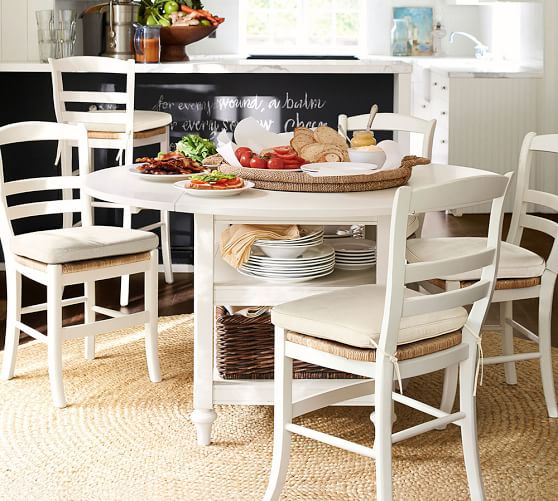 Shayne Drop Leaf Kitchen Table Antique White Pottery Barn