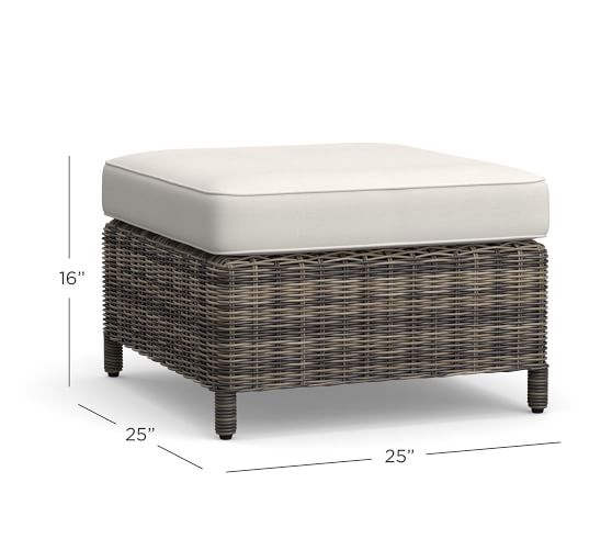 Torrey All Weather Wicker Lounge Ottoman Charcoal Gray Pottery Barn Ottoman Charcoal Gray Pottery Barn