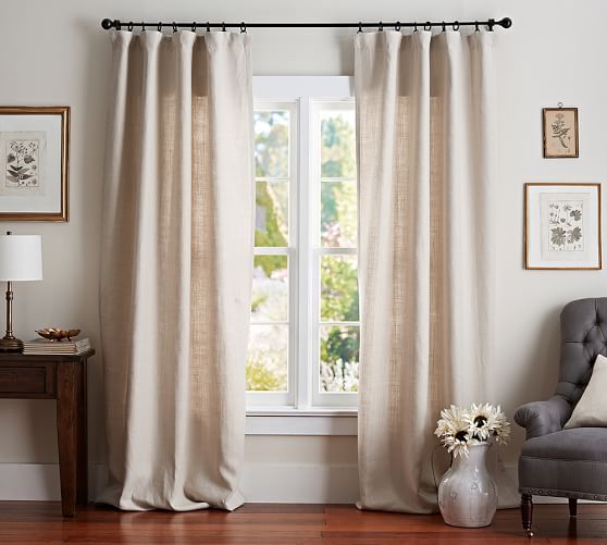 Belgian Linen Blackout Curtain Natural Pottery Barn