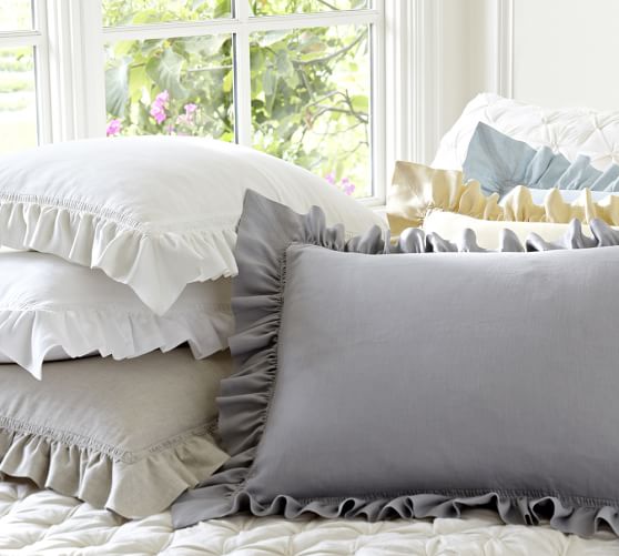 Linen Ruffle Shams Pottery Barn