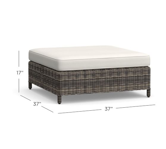 Torrey All Weather Wicker Ottoman Charcoal Gray Torrey All Weather Wicker Ottoman Charcoal Gray