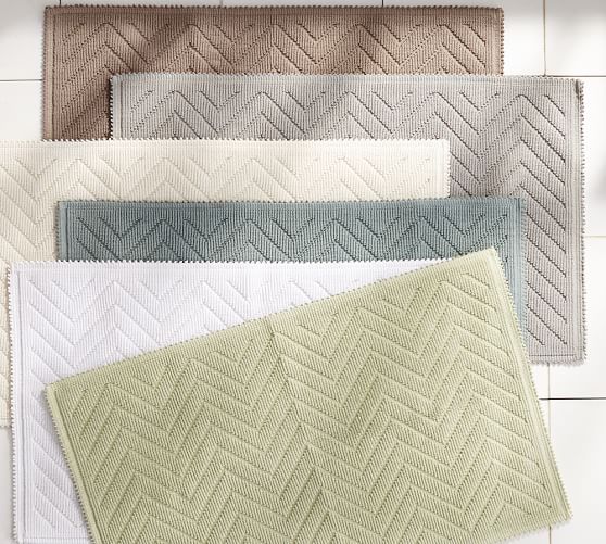 Chevron Sculpted Bath Mat Pottery Barn