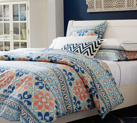 Nella Organic Patterned Duvet Cover Sham Pottery Barn