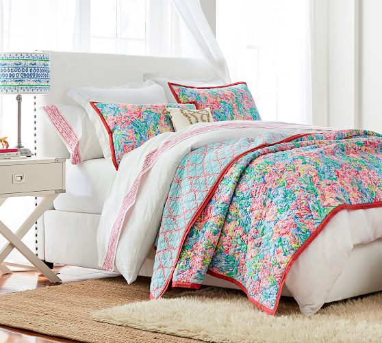 Lilly Pulitzer Fan Sea Pants Reversible Cotton Quilt Sham