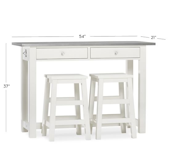 Balboa Counter Height Table Stool 3 Piece Dining Set White