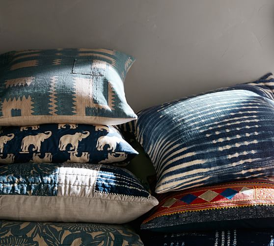 Diamond Shibori Print Decorative Pillow Cover Pottery Barn