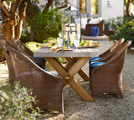 Palmetto All Weather Wicker Dining Chair Honey Pottery Barn