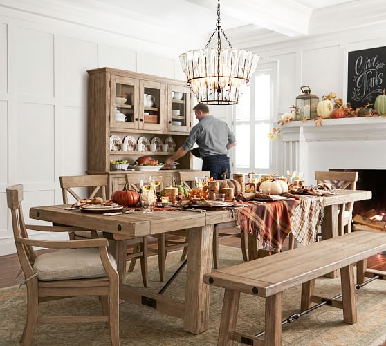 Benchwright Extending Dining Table Rustic Mahogany