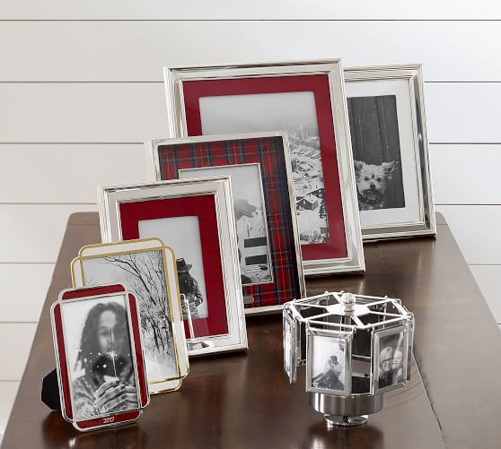 Personalized Silver Plated Red Grosgrain Ribbon Mat Frame