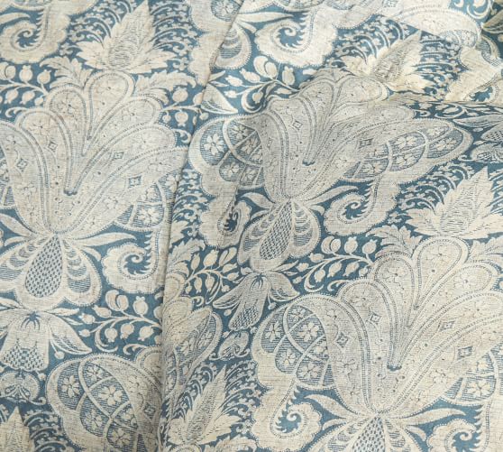 Blue Janelle Scroll Cotton Patterned Duvet Cover Sham Pottery Barn