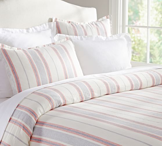 Bradley Stripe Patterned Duvet Cover Sham Pottery Barn