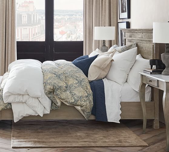 Blue Janelle Scroll Cotton Patterned Duvet Cover Sham Pottery Barn