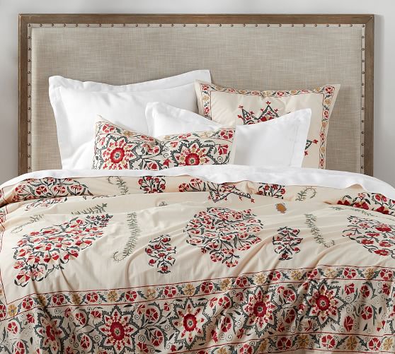 Catarina Printed Suzani Percale Patterned Duvet Cover Sham