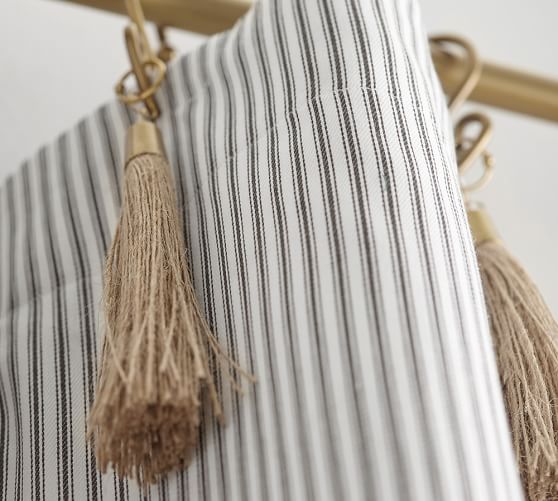 The Emily Meritt Ticking Stripe Curtain With Hook And Tassel