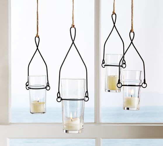 Wire Glass Hanging Votive Holder Candle Holder Pottery Barn