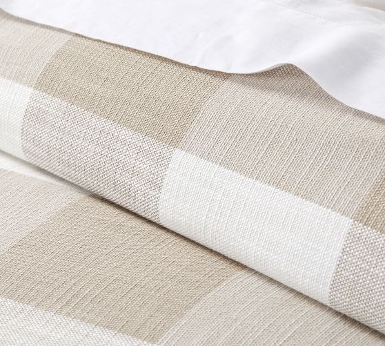 Bryce Buffalo Check Cotton Duvet Cover Shams Taupe Pottery Barn