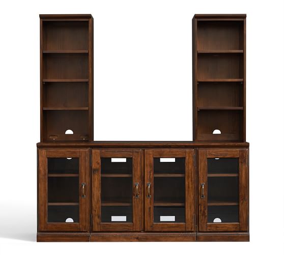 Printer S 5 Piece Entertainment Center With Glass Cabinets Tuscan