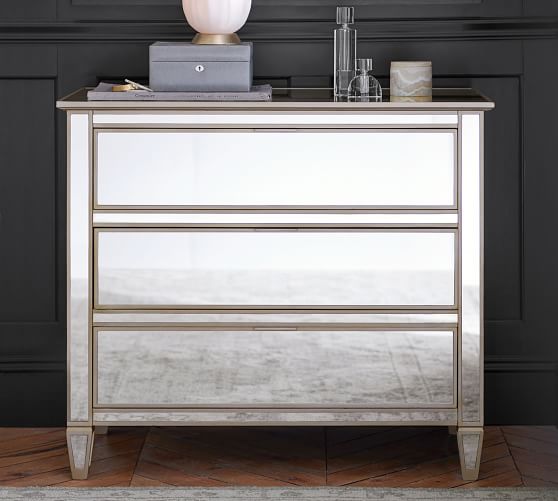 Park 3 Drawer Mirrored Dresser Pottery Barn