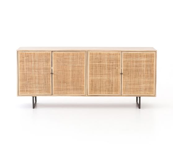 Dolores Cane Buffet Table Pottery Barn