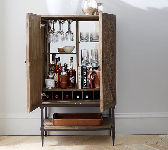 Parquet Bar Cabinet Bar Furniture Pottery Barn