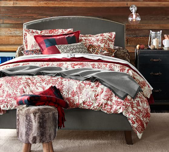Alpine Toile Print Organic Cotton Duvet Cover Shams Pottery Barn