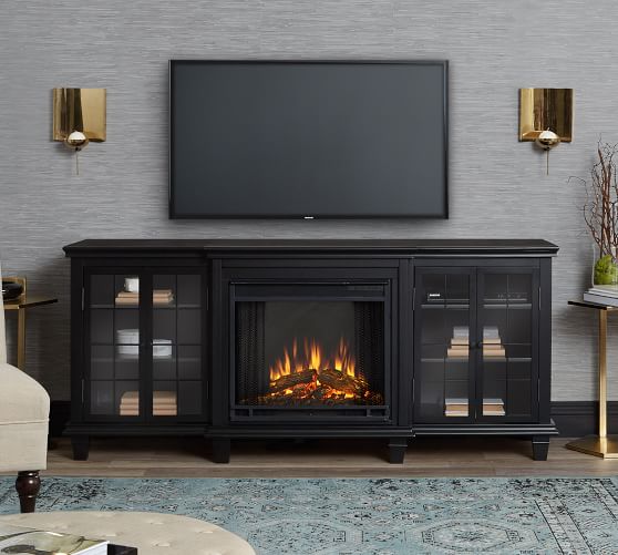 Real Flame Marlowe Electric Fireplace Media Cabinet Pottery Barn