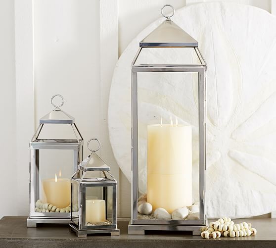 Malta Lantern Silver Finish Pottery Barn