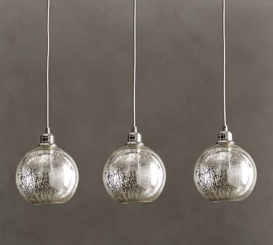 Pb Classic 3 Light Pendant With Glass Globe Shade Pottery Barn