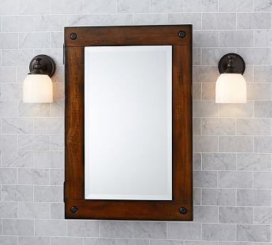 Benchwright Wall Mount Medicine Cabinet Rustic Mahogany