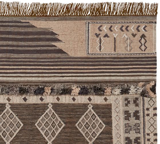 Isaac Recycled Material Kilim Indoor Outdoor Rug Neutral