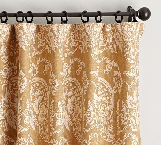 Alessandra Floral Blackout Curtain Gold Pottery Barn