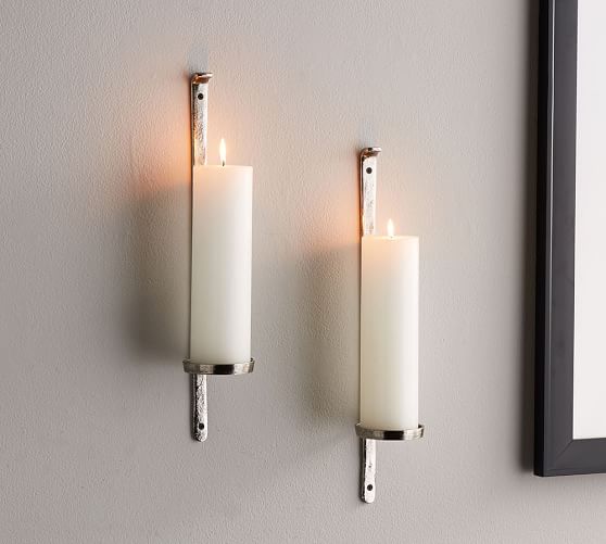 Artisanal Wall Mount Candle Holder Silver Pottery Barn