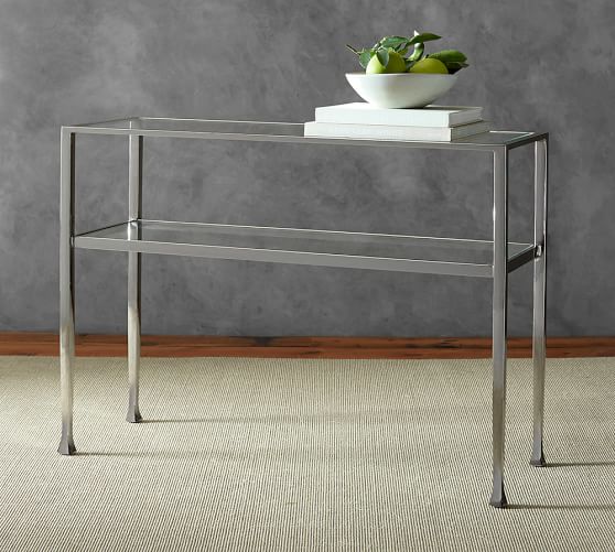 Tanner Console Table Polished Nickel Finish Pottery Barn