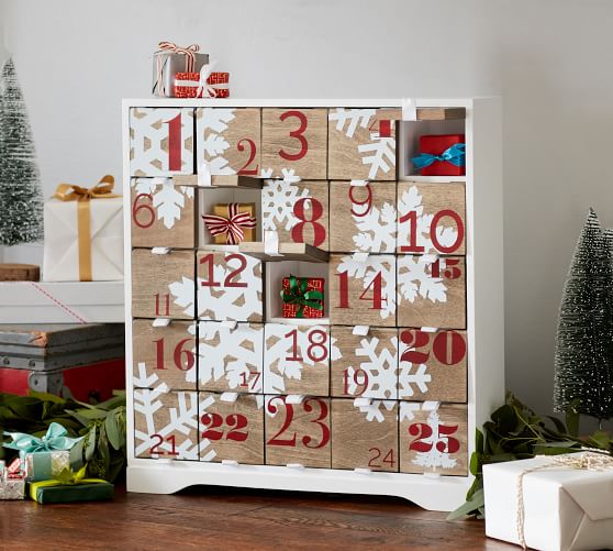 Snowflake Wood Advent Calendar Pottery Barn