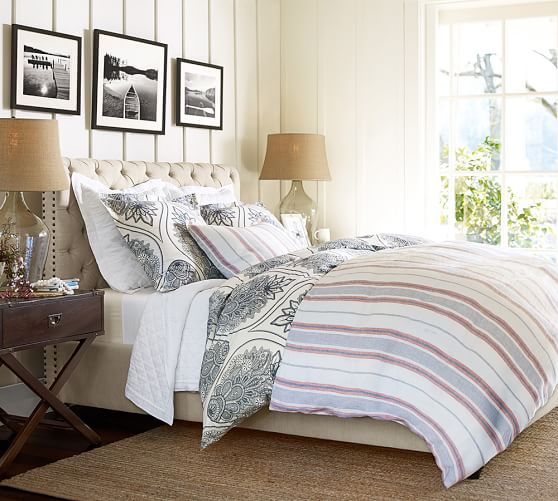 Bradley Stripe Patterned Duvet Cover Sham Pottery Barn