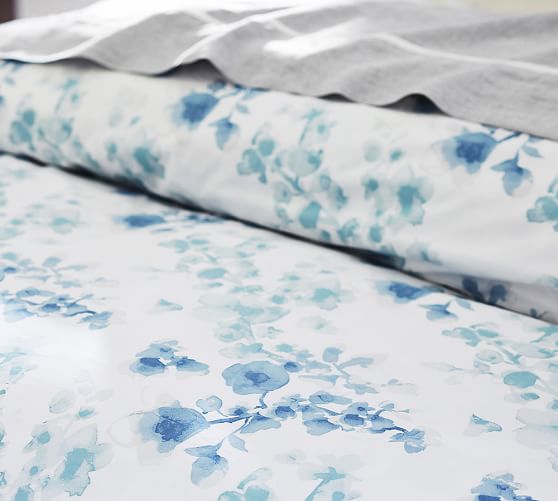 Natalie Floral Organic Patterned Duvet Cover Sham Pottery Barn